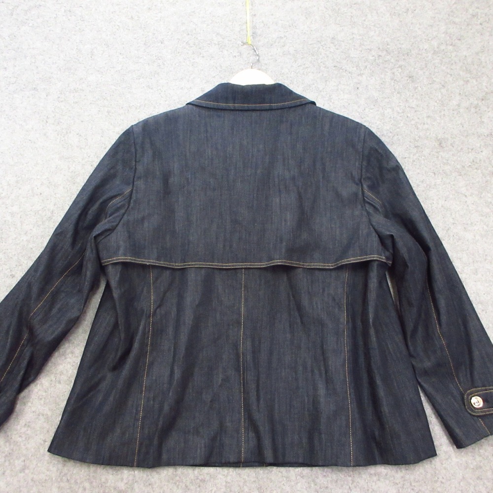 Talbots Refined Denim Short Trench Coat Womens 2X Blue Dark Wash Button Up NWT - Picture 2 of 10